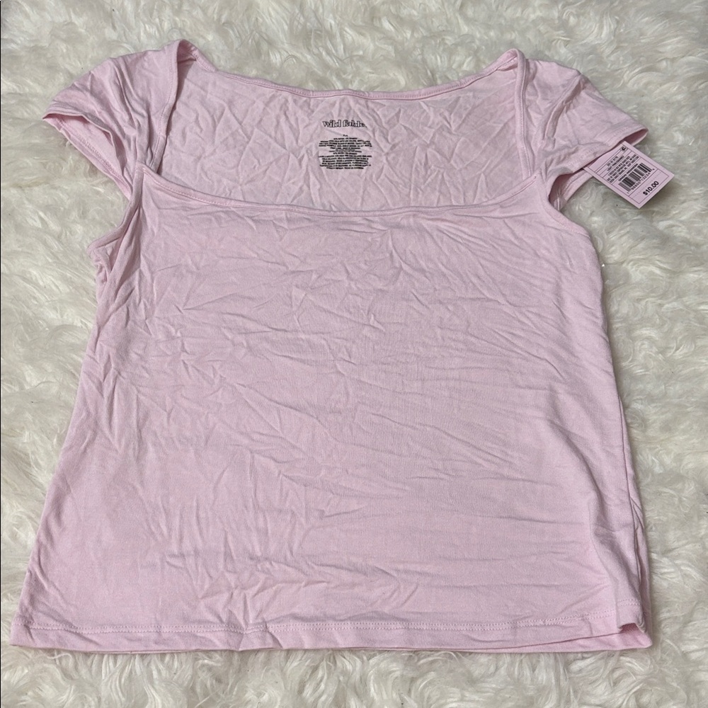 NWT Wild Fable Light Pink Top Size M Cropped